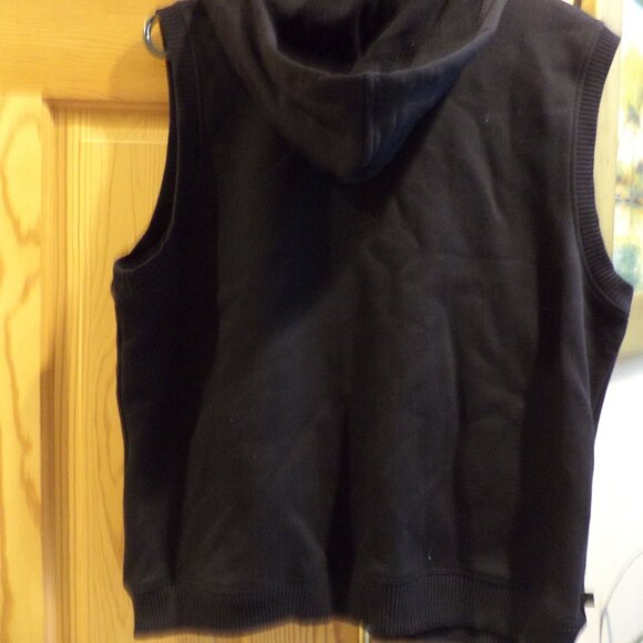 Ralph Lauren Sweatshirt Zip Vest Hooded Sleeveless ~ Black ~ Size: Large - Picture 7 of 9